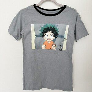 HOT Topic MY HERO ACADEMIA DEKU Graphic Tee T-Shirt XSMALL Gray NEW funmation